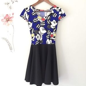 5/$25 Mickey Fit and Flare Dress sz L